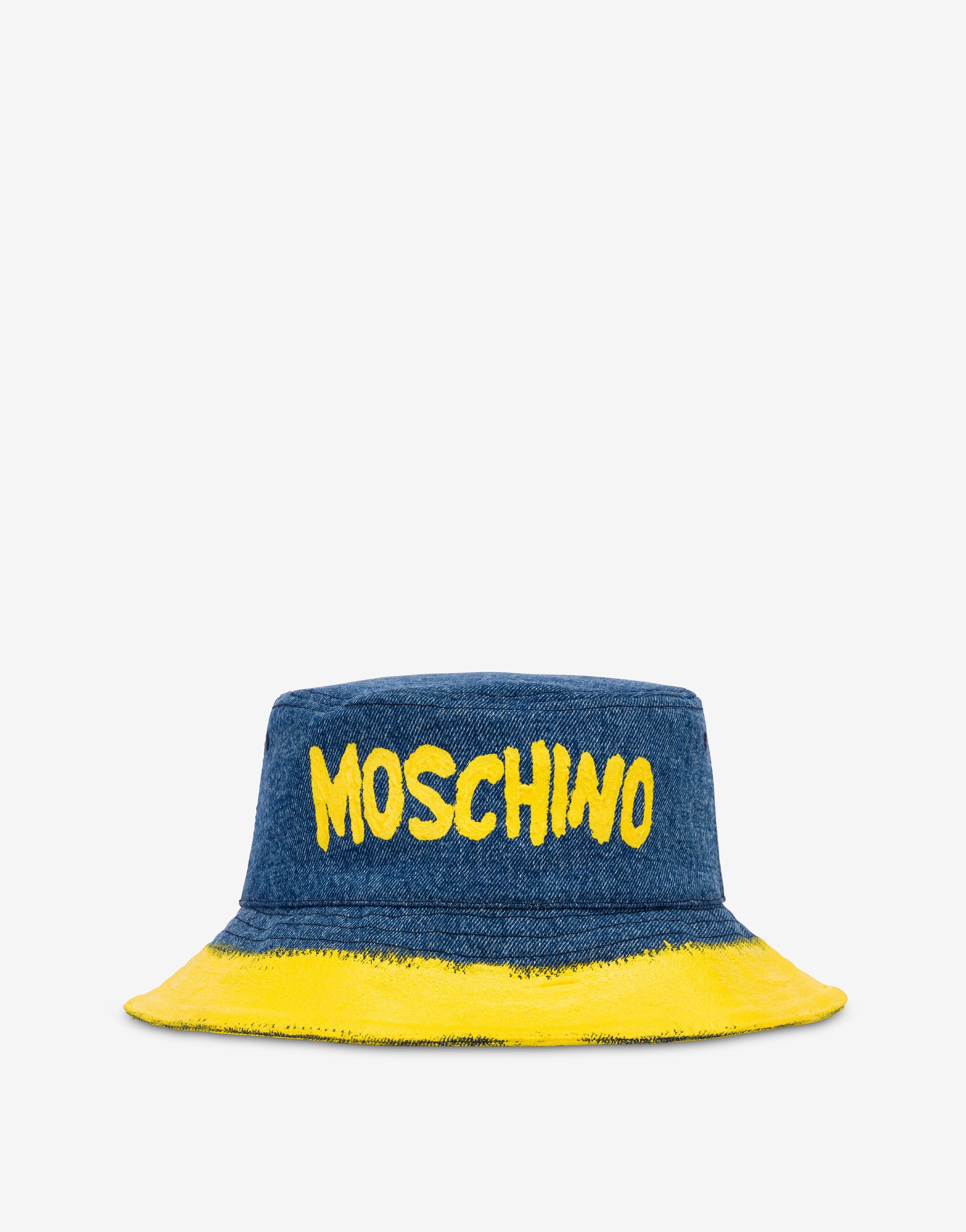 MOSCHINO PAINT DENIM BUCKET HAT - 1