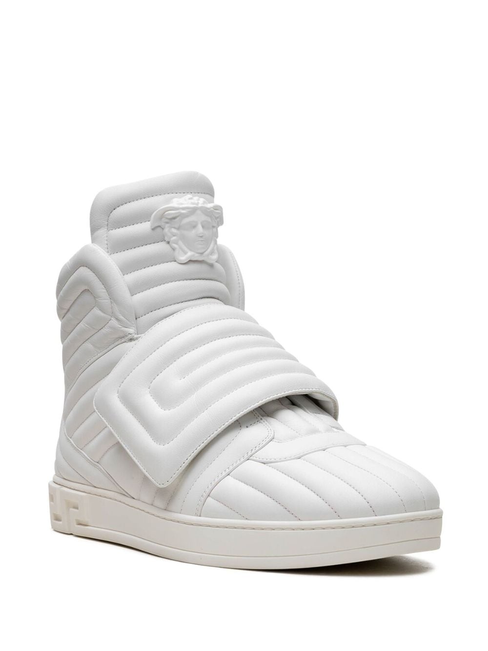 quilted high-top "White" sneakers - 2