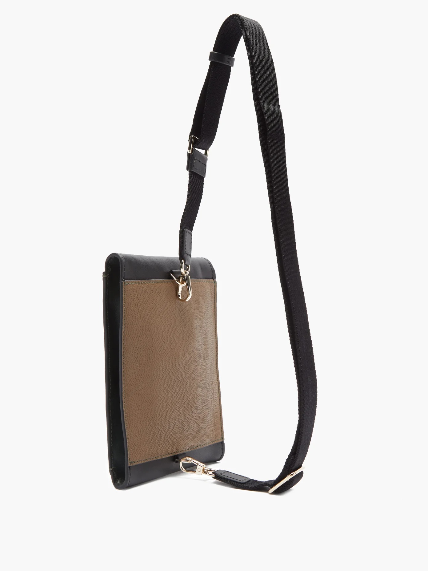 Signature-stripe leather cross-body bag - 4