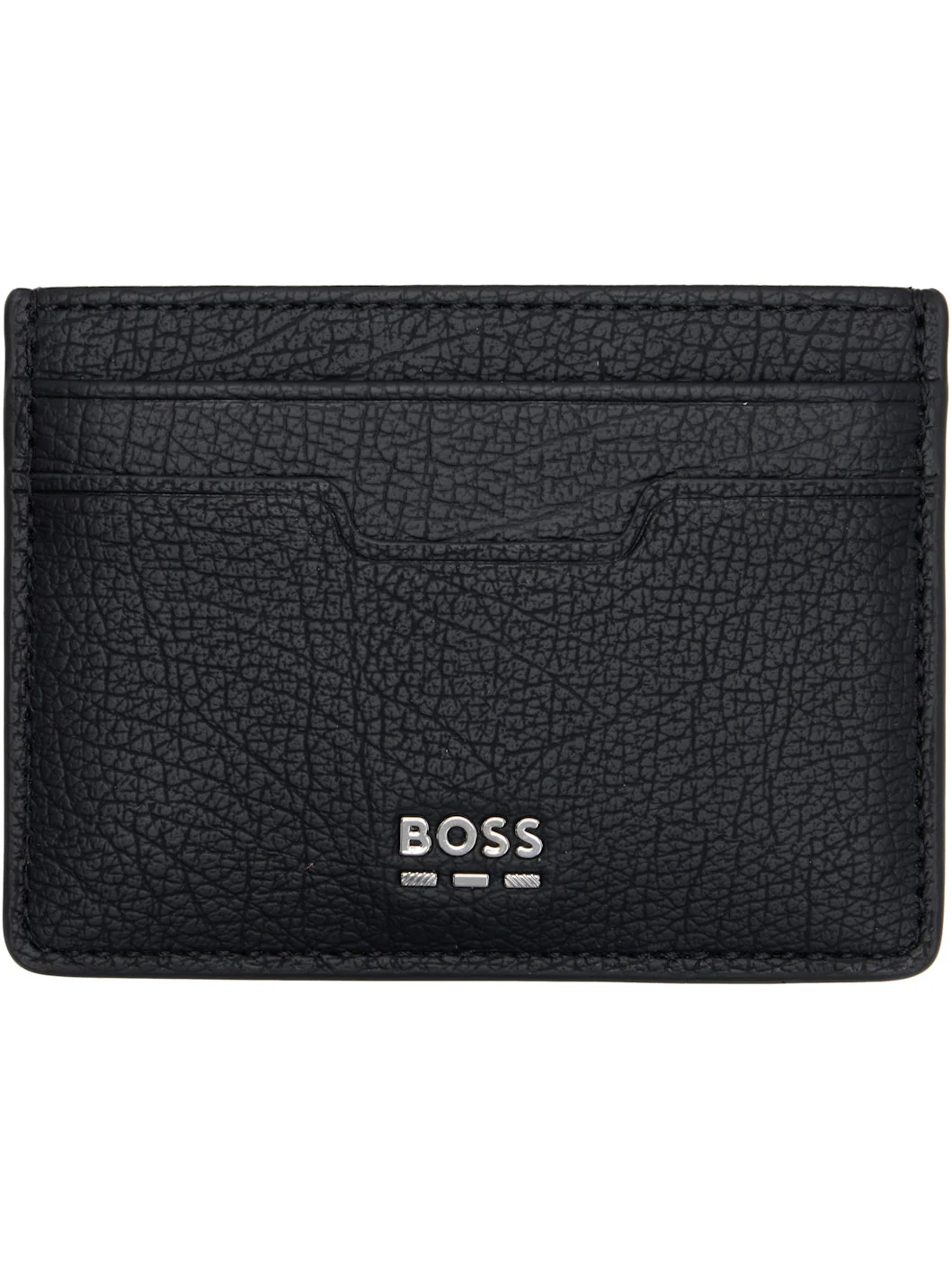 Black Logo-Lettering Card Holder - 1