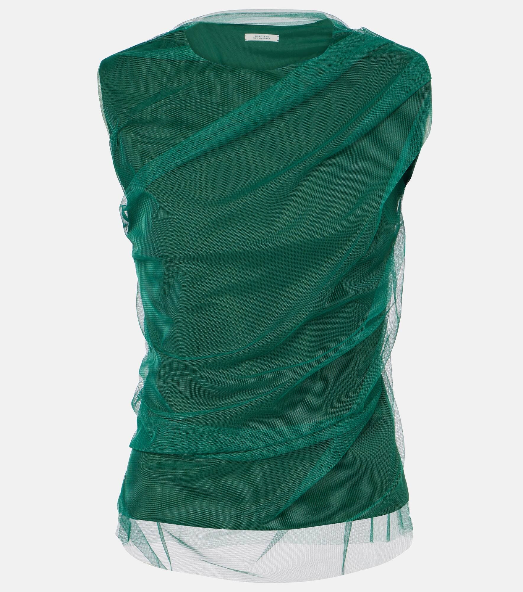 Draped tulle top - 1