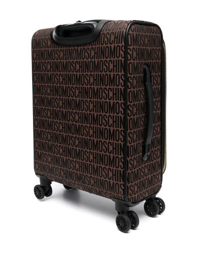 Moschino monogram-pattern leather suitcase outlook
