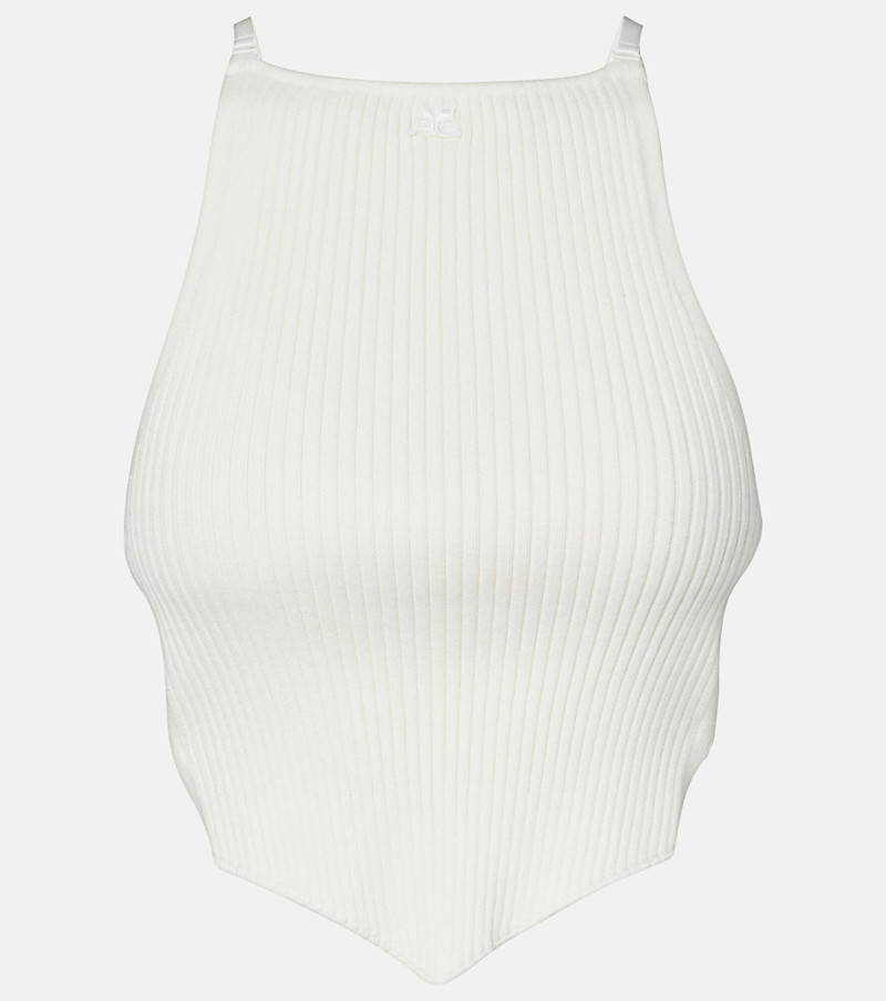 Ribbed-knit cutout tank top - 1