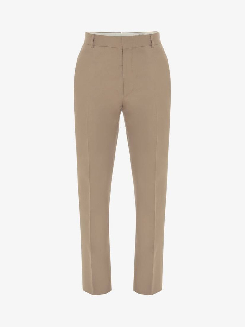 Men's Tailored Cigarette Trousers in Beige 1