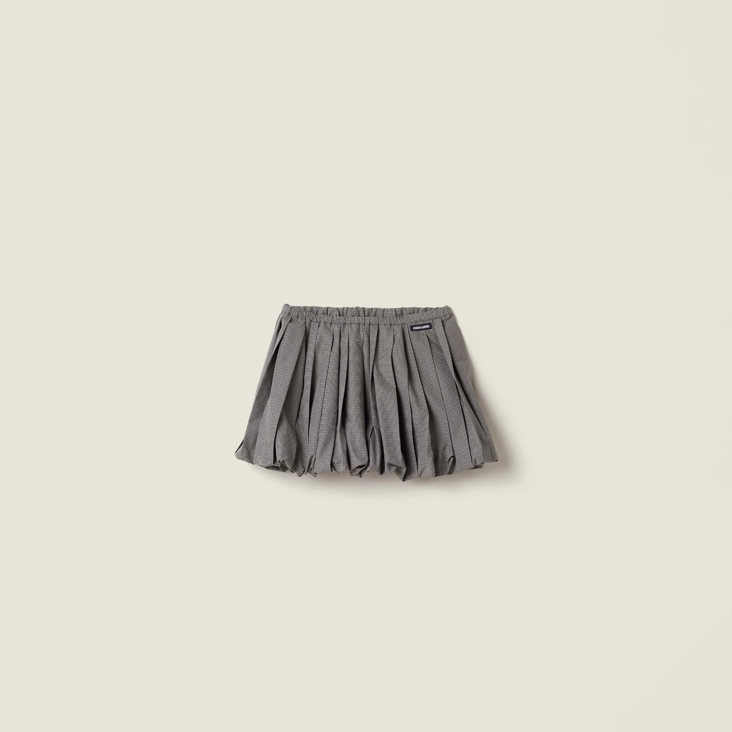 Pleated gingham check skirt - 1