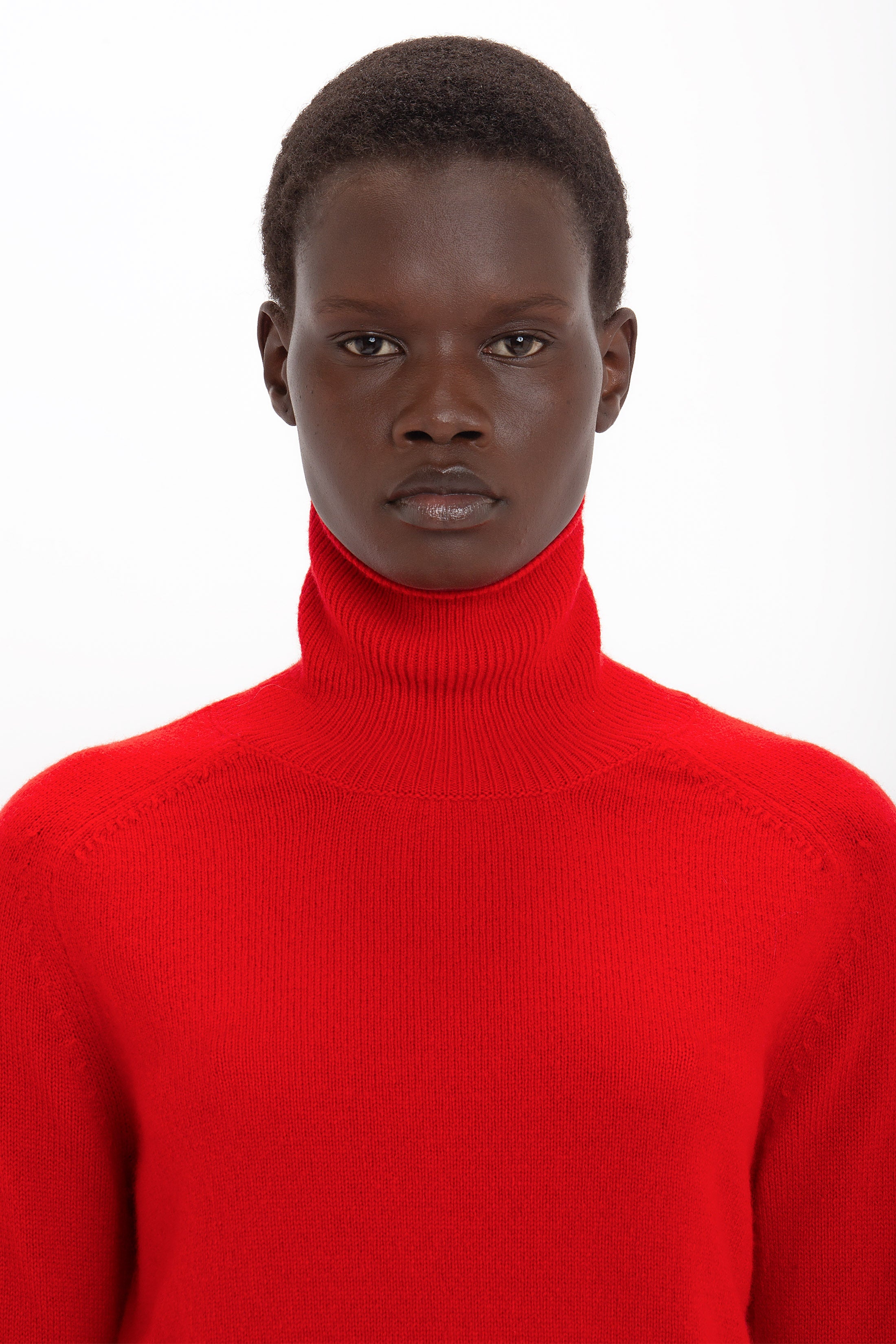 Polo Neck Jumper In Red - 6