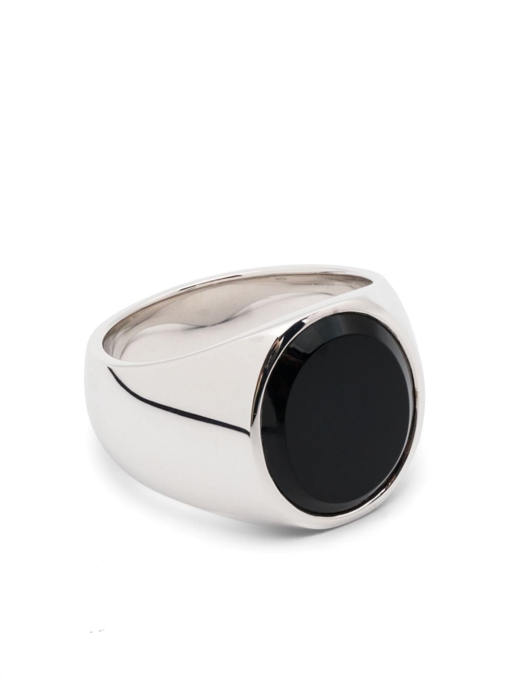 Oval onyx-stone silver ring - 1