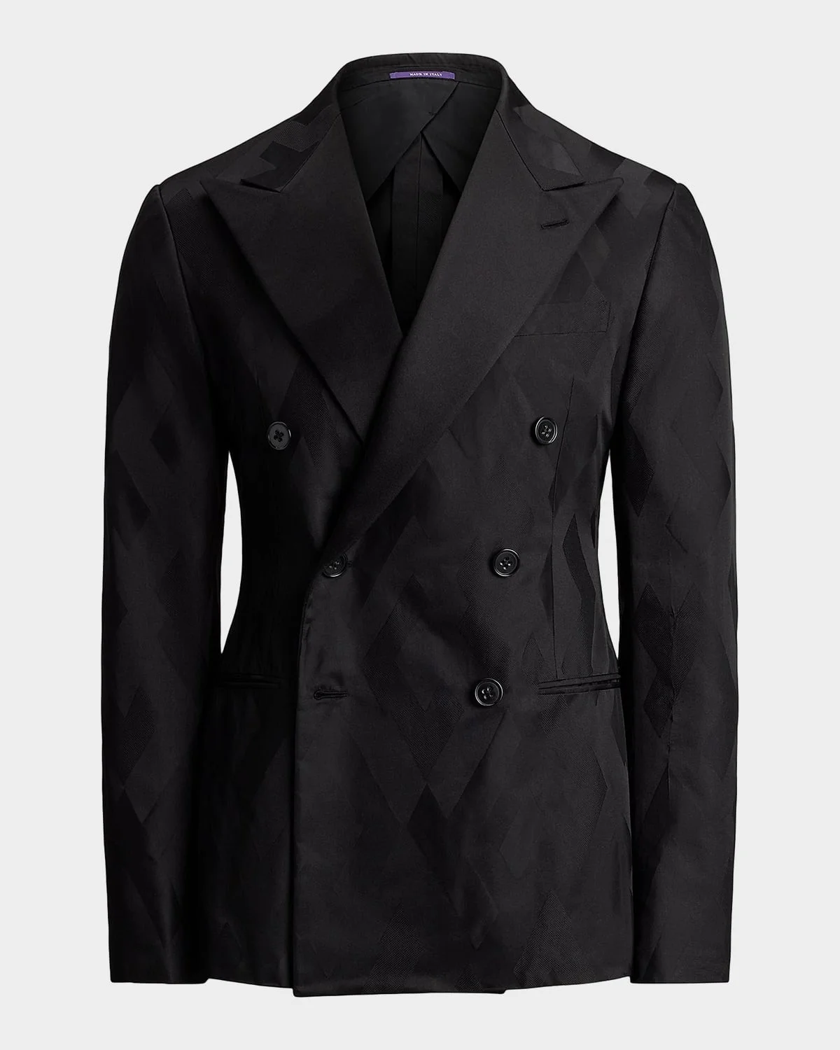 Men's Geometric Peak Lapel Double-Breasted Sport Coat - 1
