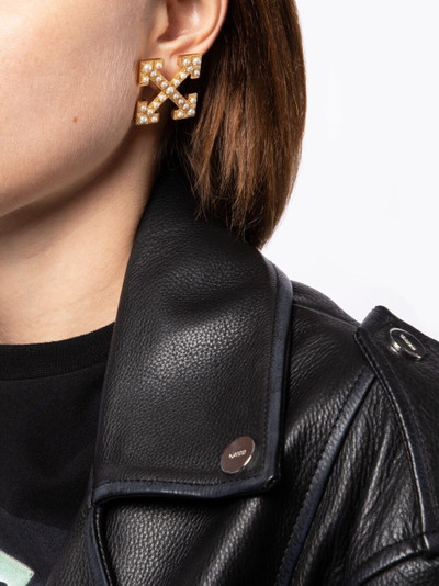 Off-White pearl-embellished earrings outlook