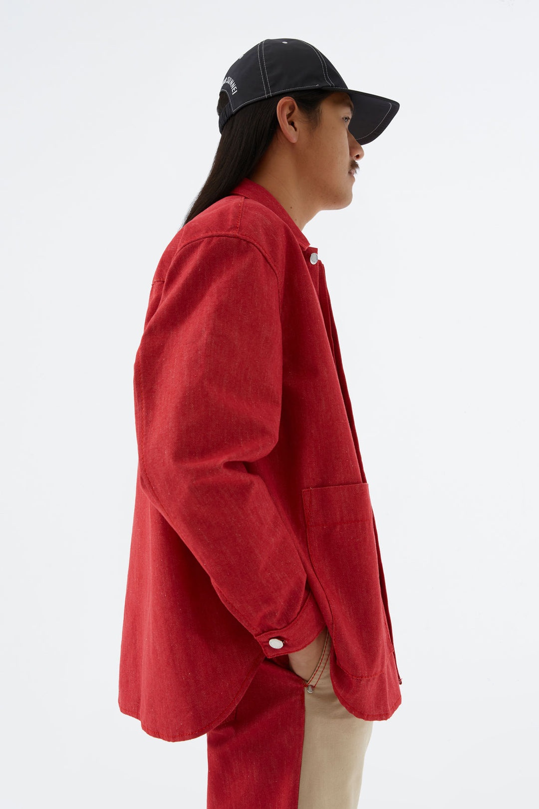 RED DENIM OVER SHIRT - 2