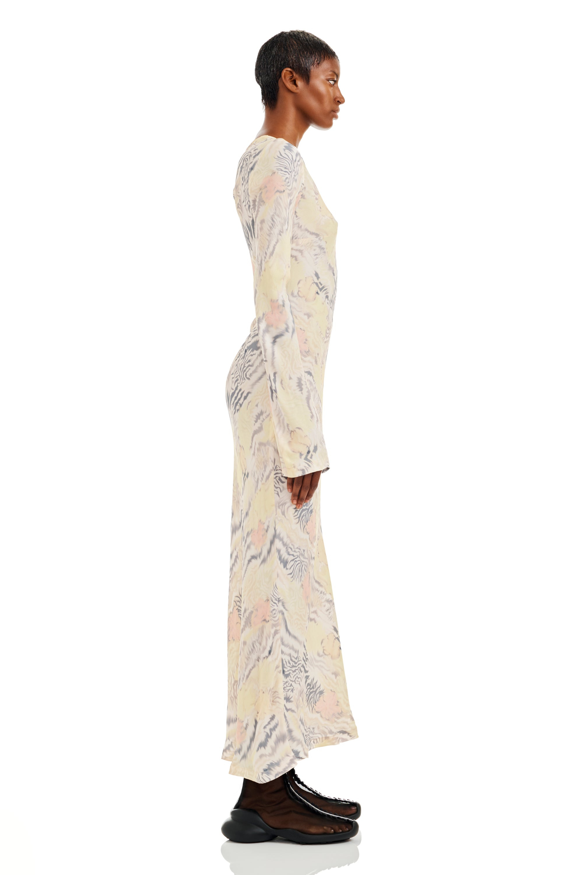 WASHED ZEBRA FLORAL YURI DRESS - 5
