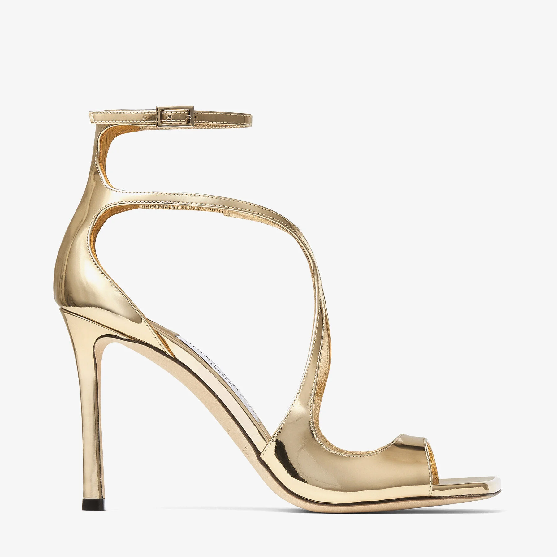 Azia 95 Gold Liquid Metal Leather Sandals - 1