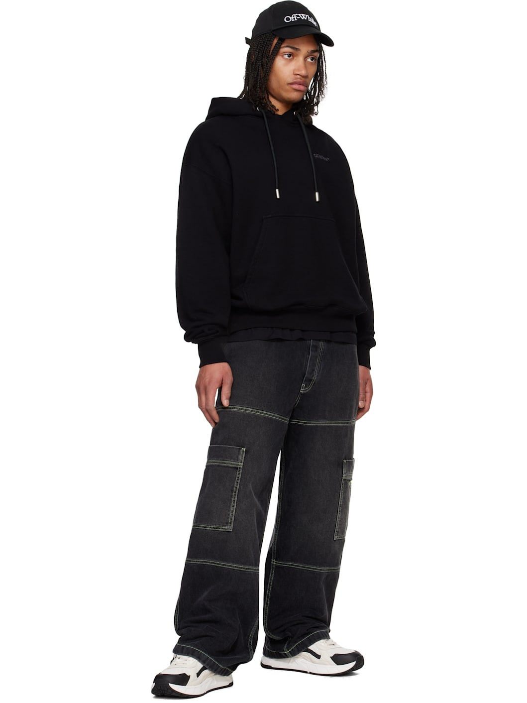 【関税込み】Off-White ブラック Bookish Skate フーディ Off-White Big Bookish Skate Cotton Hoodie | Black | FARFETCH