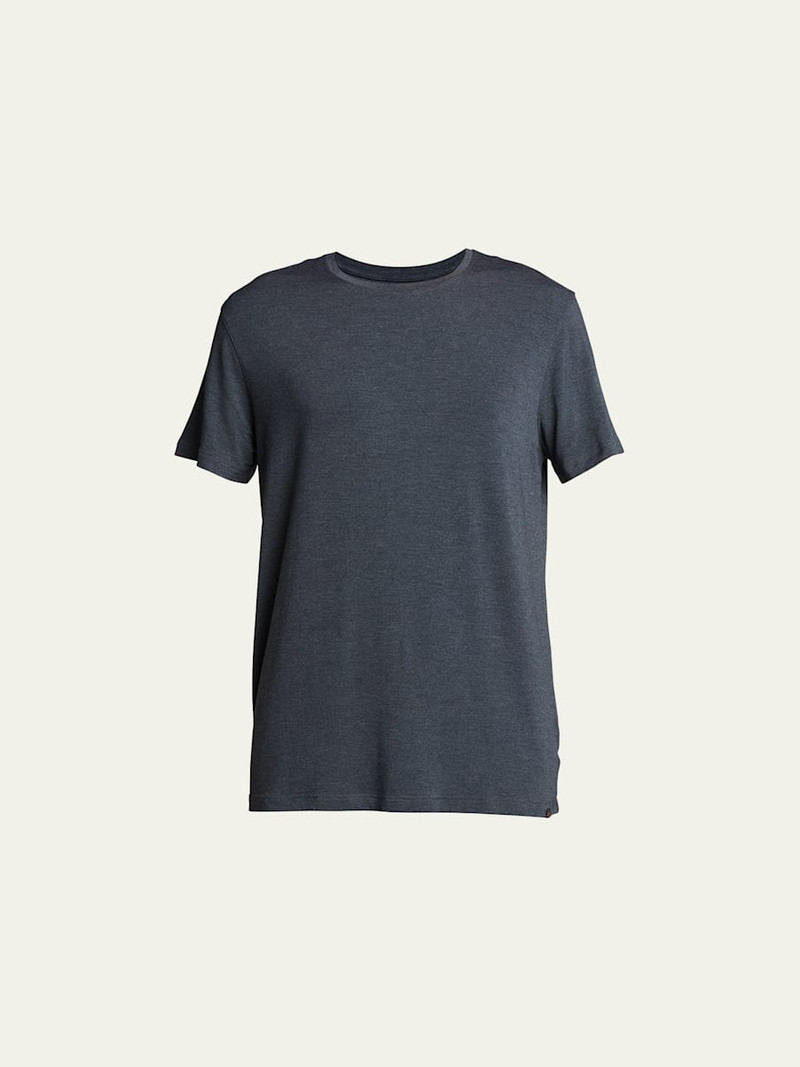 Derek Rose Men's Marl Crewneck Short-Sleeve Knit Tee outlook