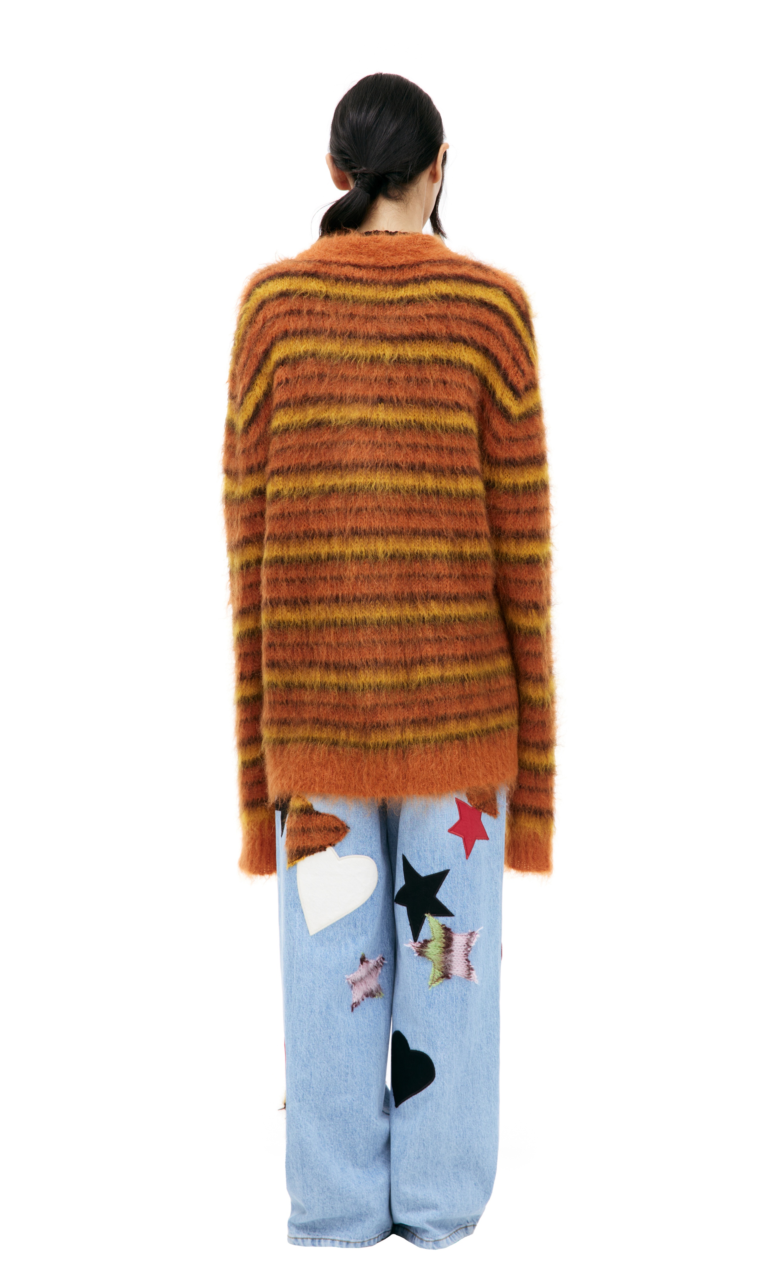 ORANGE STRIPED CARDIGAN - 4