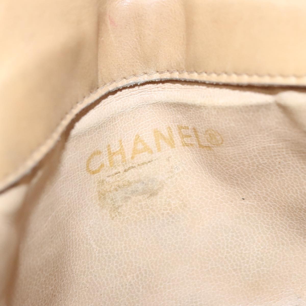 CHANEL Matelasse Waist Bag Leather Beige CC - 10