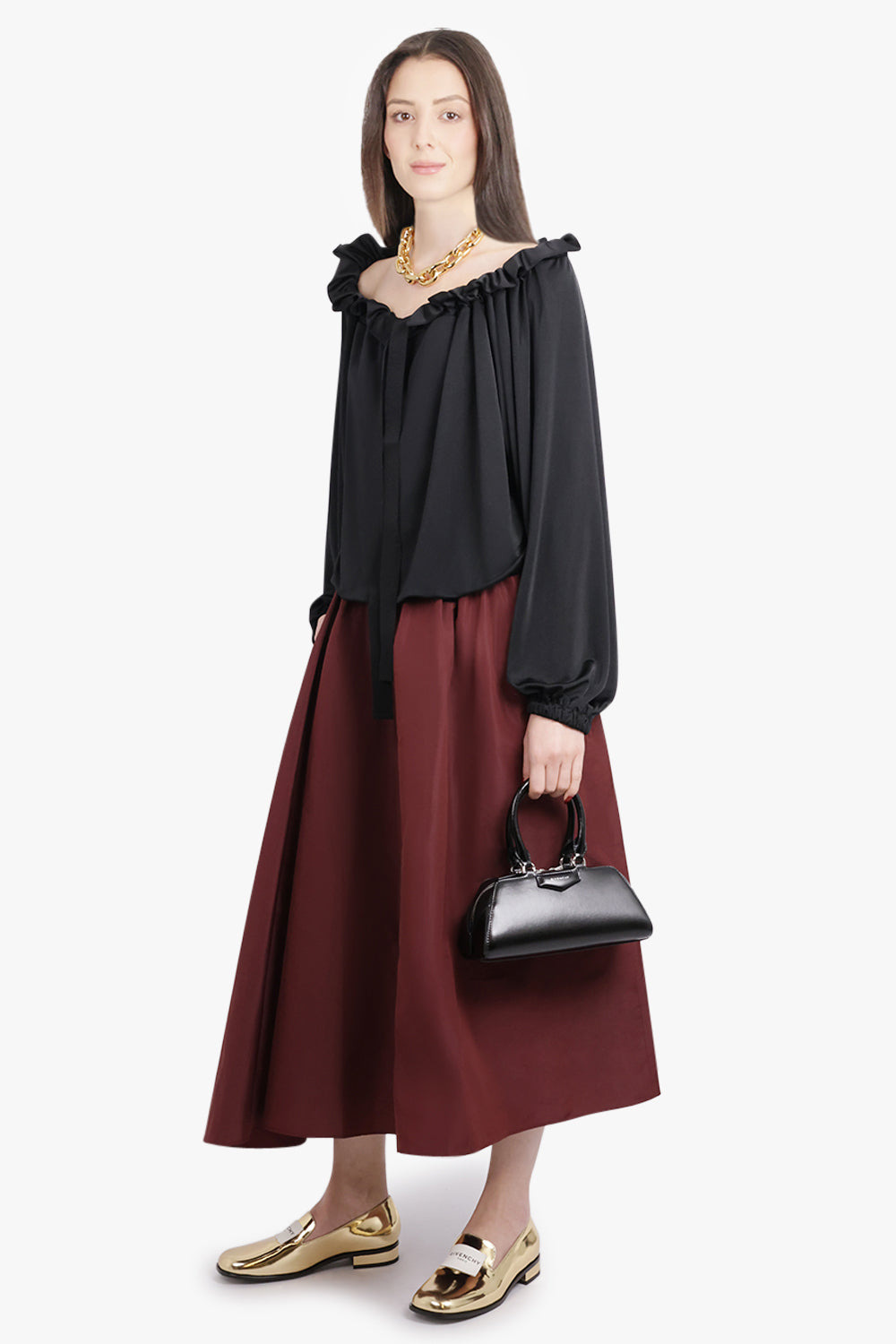 ICONIC TIE NECK BLOUSE | BLACK - 2