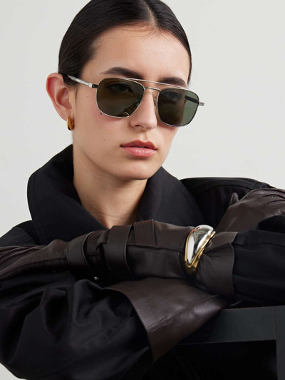 SAINT LAURENT Aviator-style acetate and silver-tone sunglasses outlook