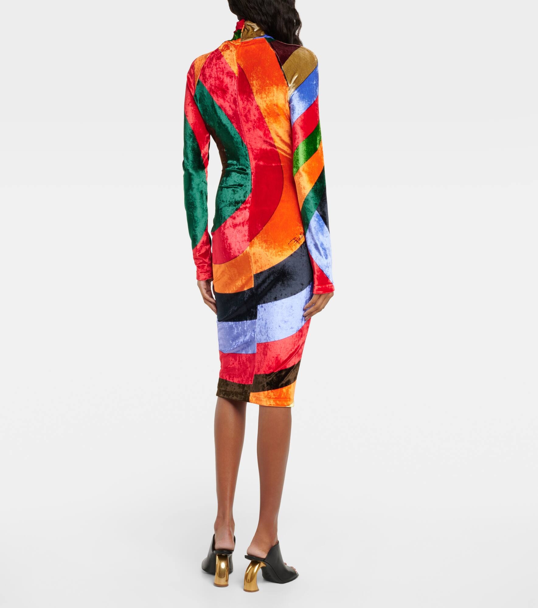 Iride printed velvet minidress - 3