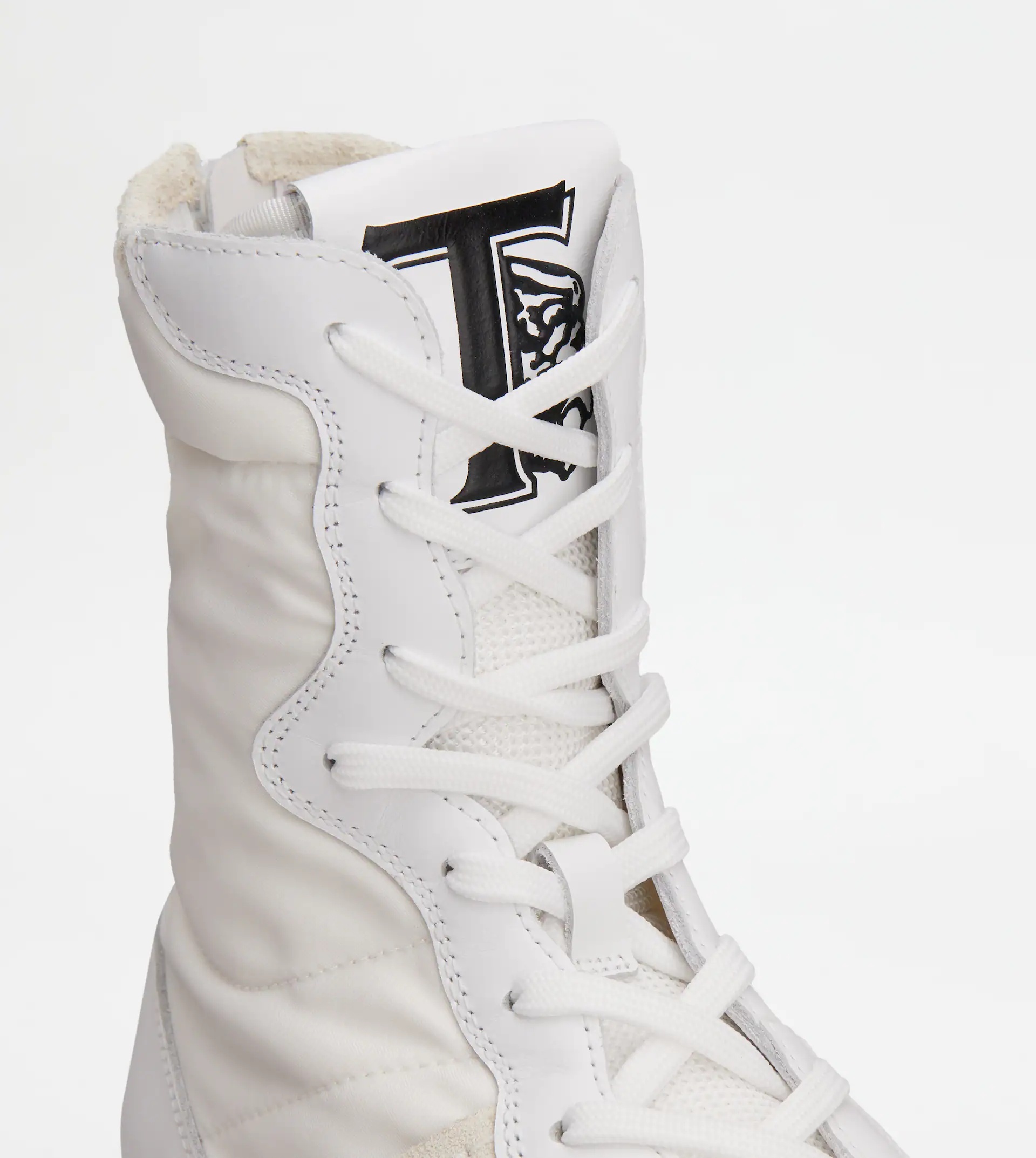ANKLE BOOTS TOD'S 1T IN LEATHER AND FABRIC - WHITE - 5
