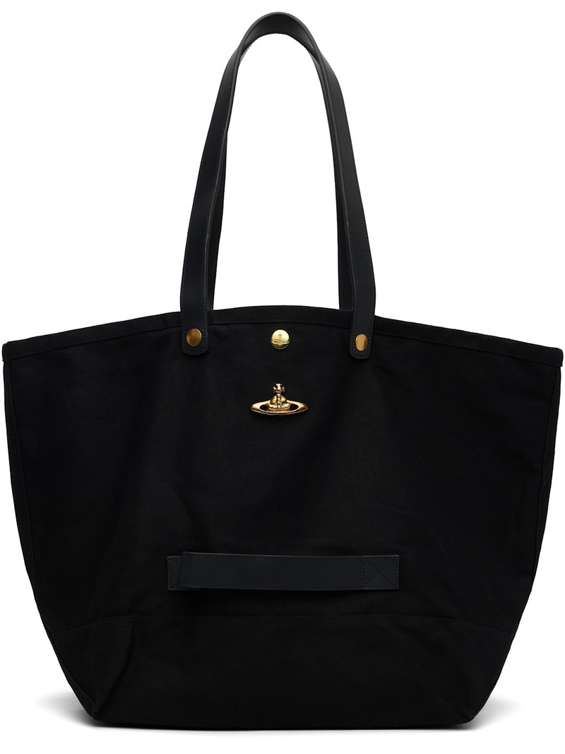 Black Utility Shopper Tote 1