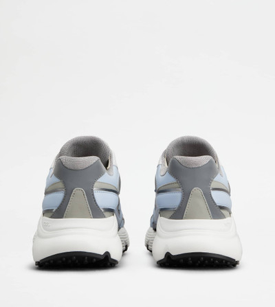 Tod's SNEAKERS IN LEATHER AND TECHNICAL FABRIC - SKY BLUE, GREY outlook