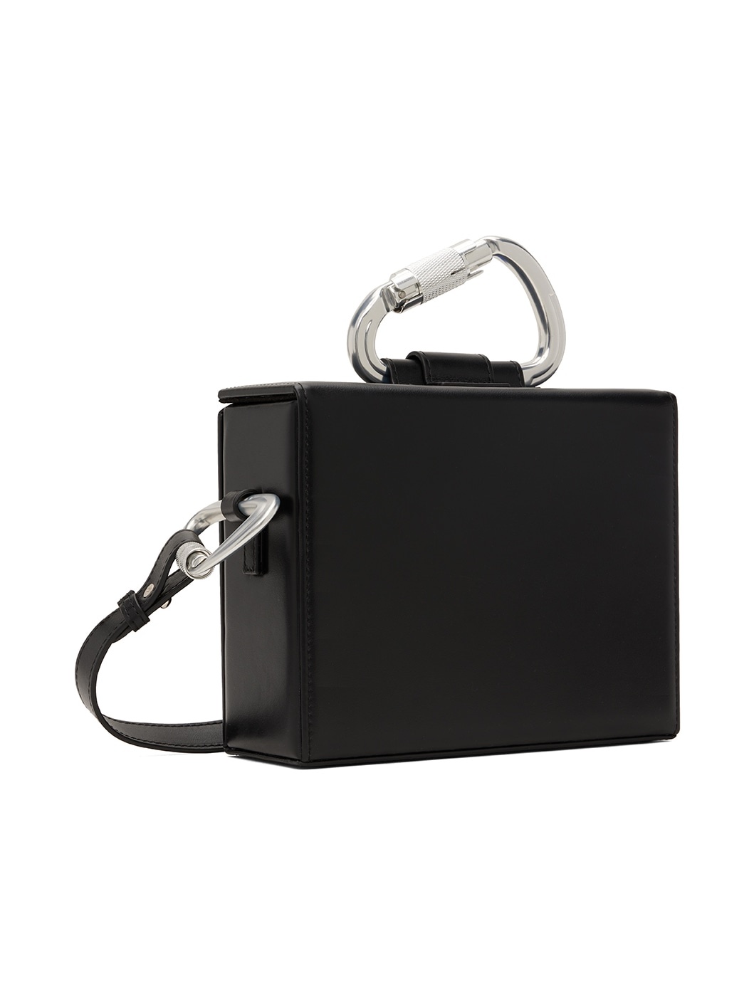 Black Leather Carabiner Box Bag - 3
