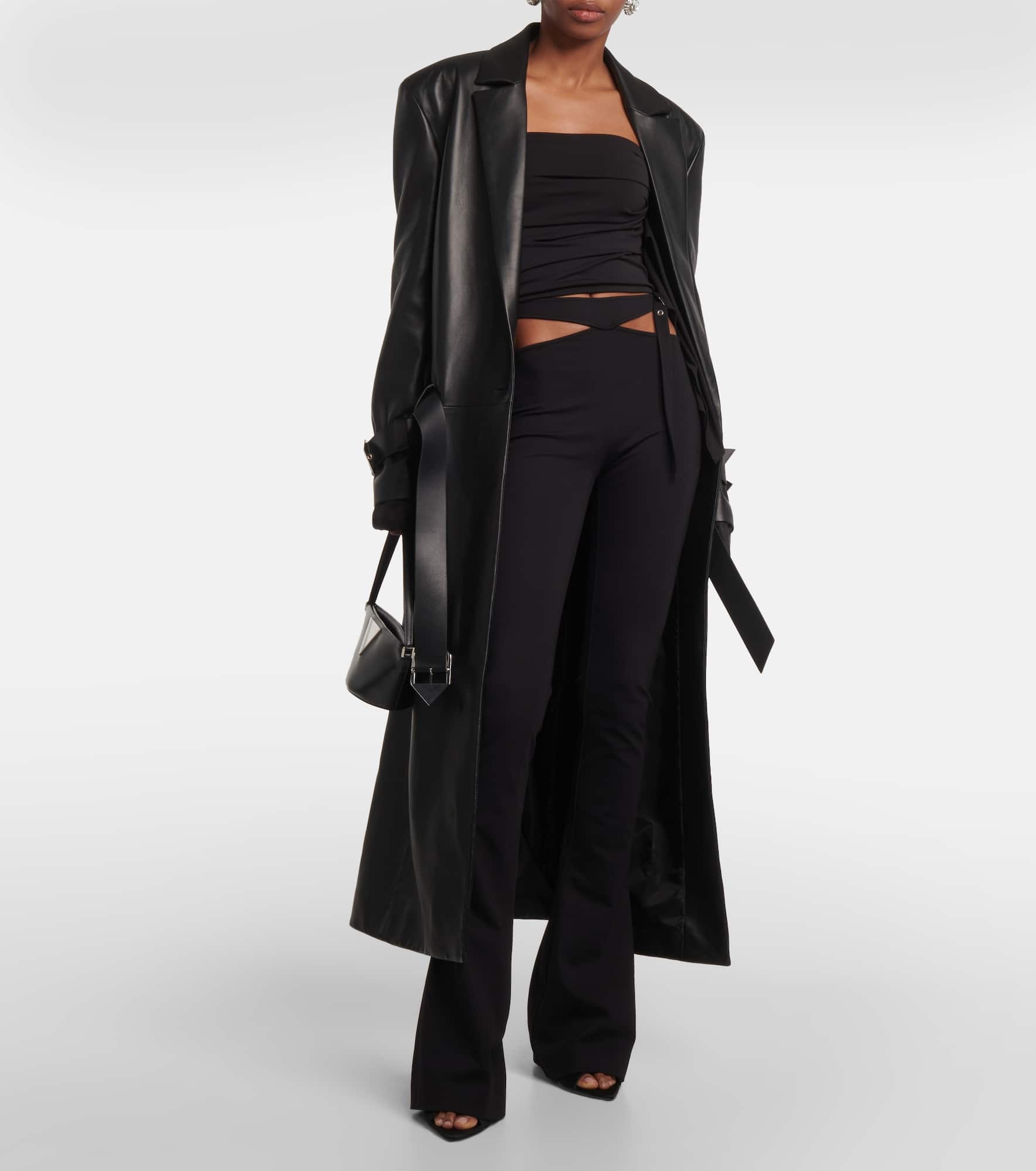 Cutout jersey flared pants - 2