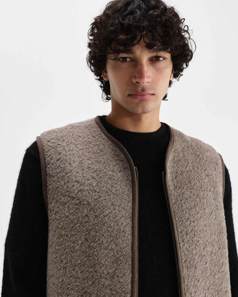 Paragon - Natural Reversible Nylon And Wool Gilet 3