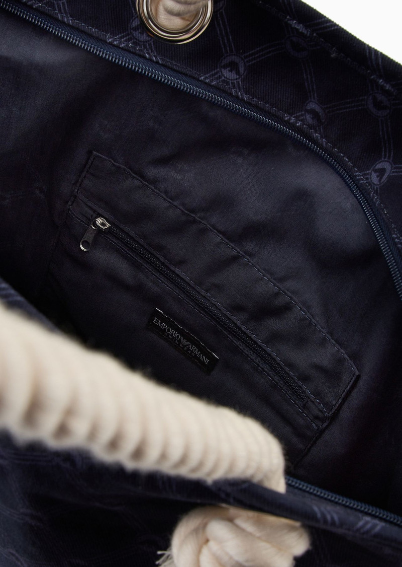 Woven monogram beach bag 4