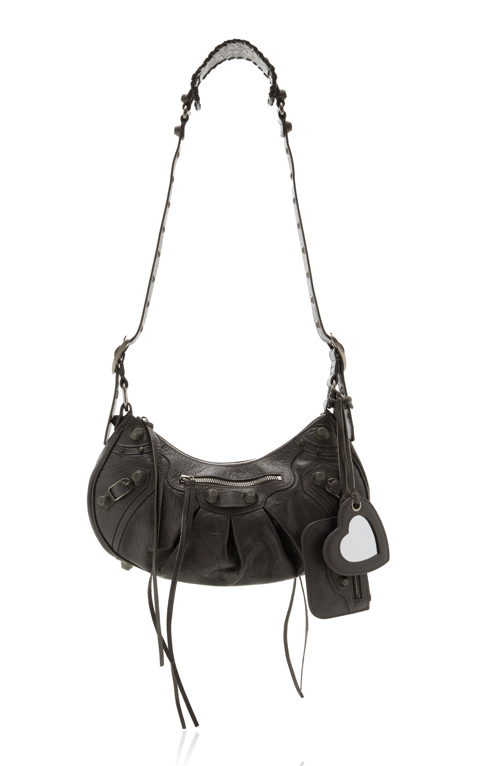 Le Cagole Leather Shoulder Bag grey - 1