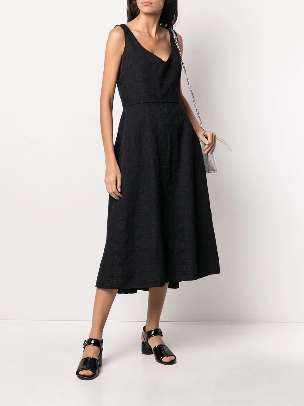 all over logo print midi dress - 4