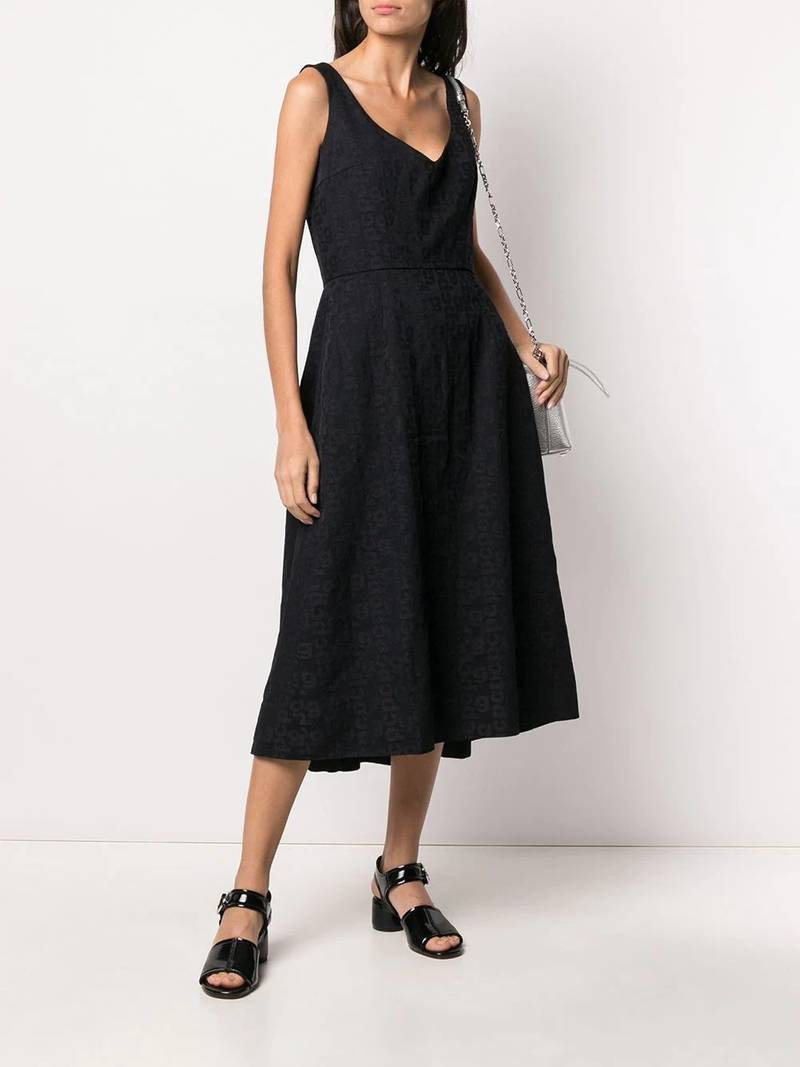 Comme Des Garçons all over logo print midi dress outlook
