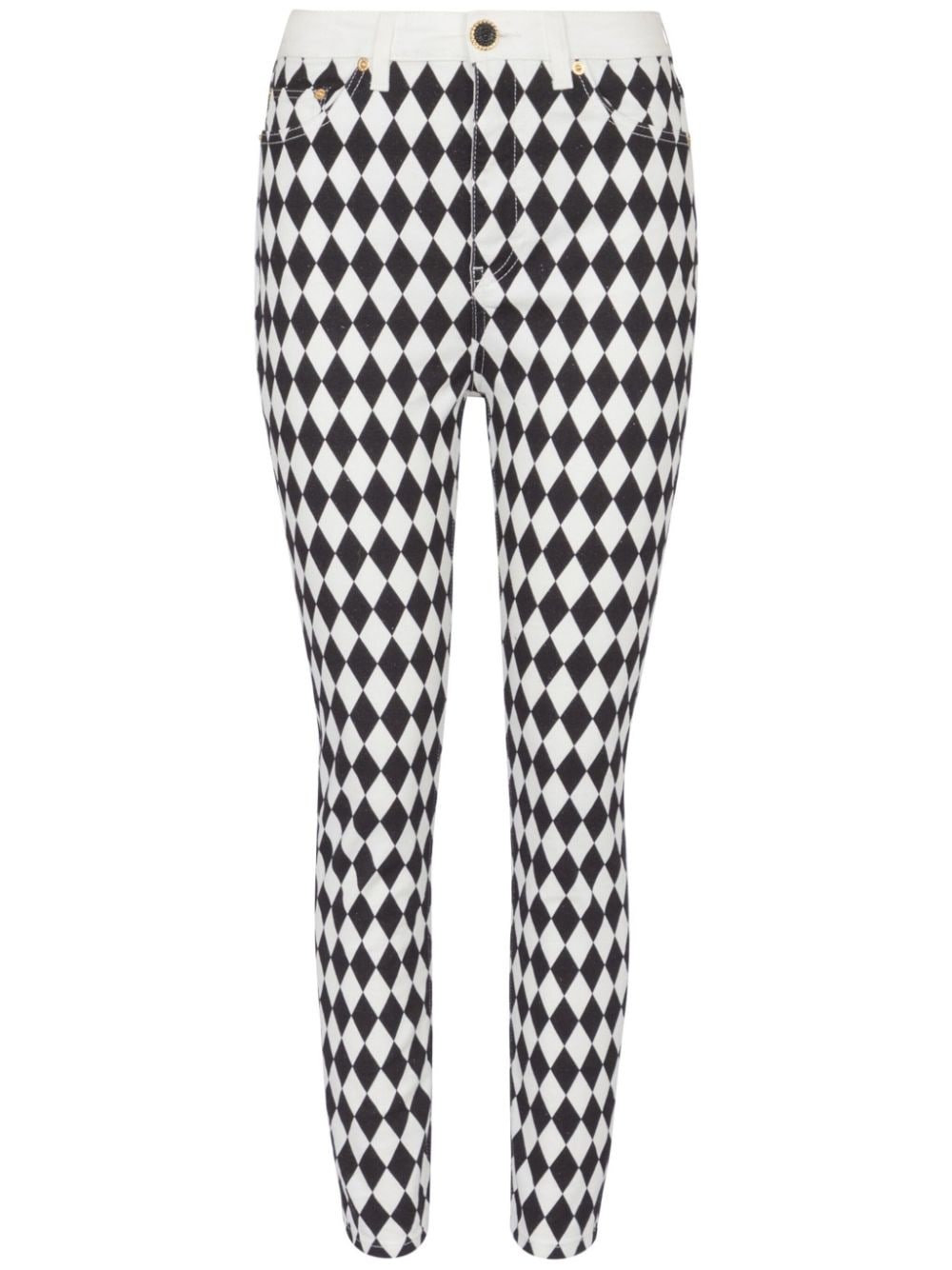 diamond-print slim-cut jeans - 1