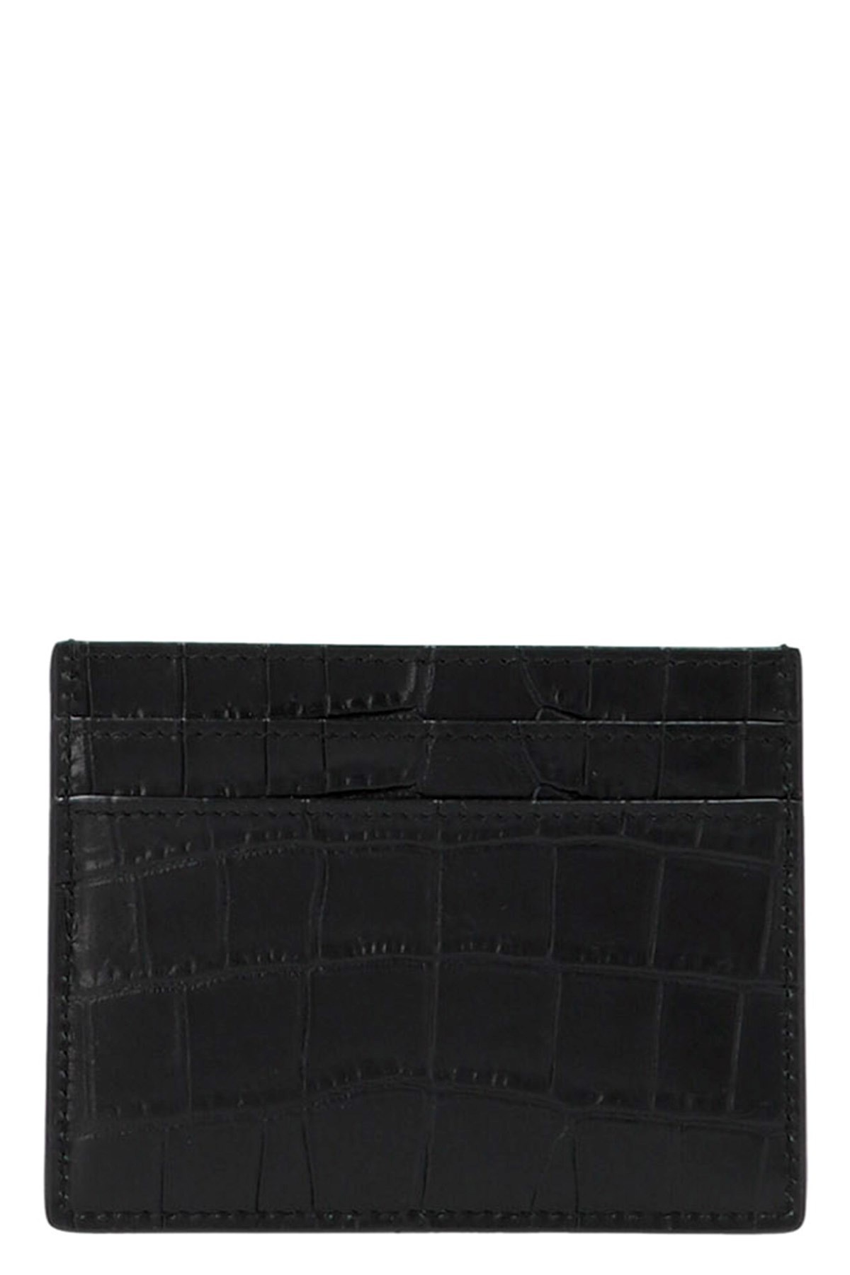 ★Saint Laurent★ Signature Logo Card Holder Black 3759460U9 SAINT LAURENT Logo-Appliquéd Leather Cardholder for Men | MR