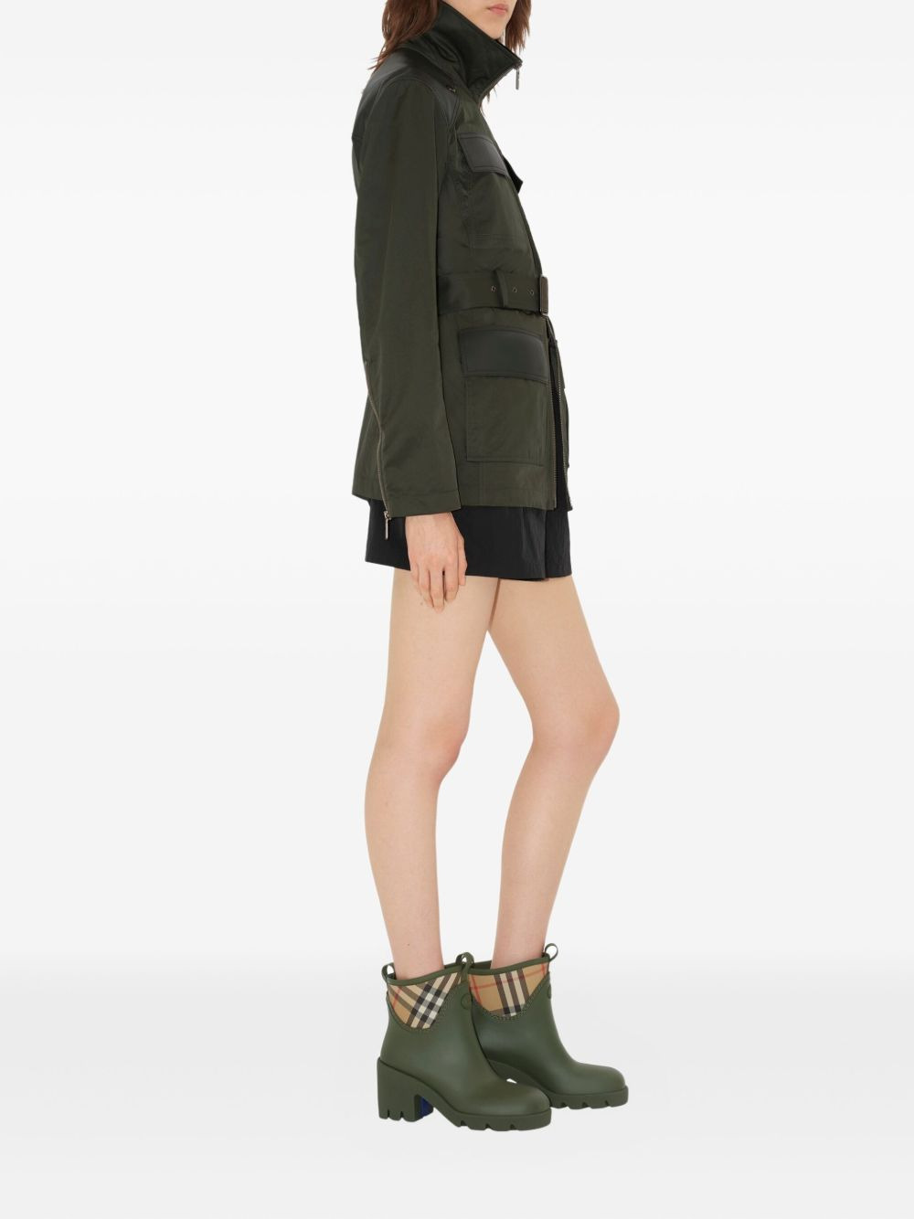 checked heeled rain boots - 6