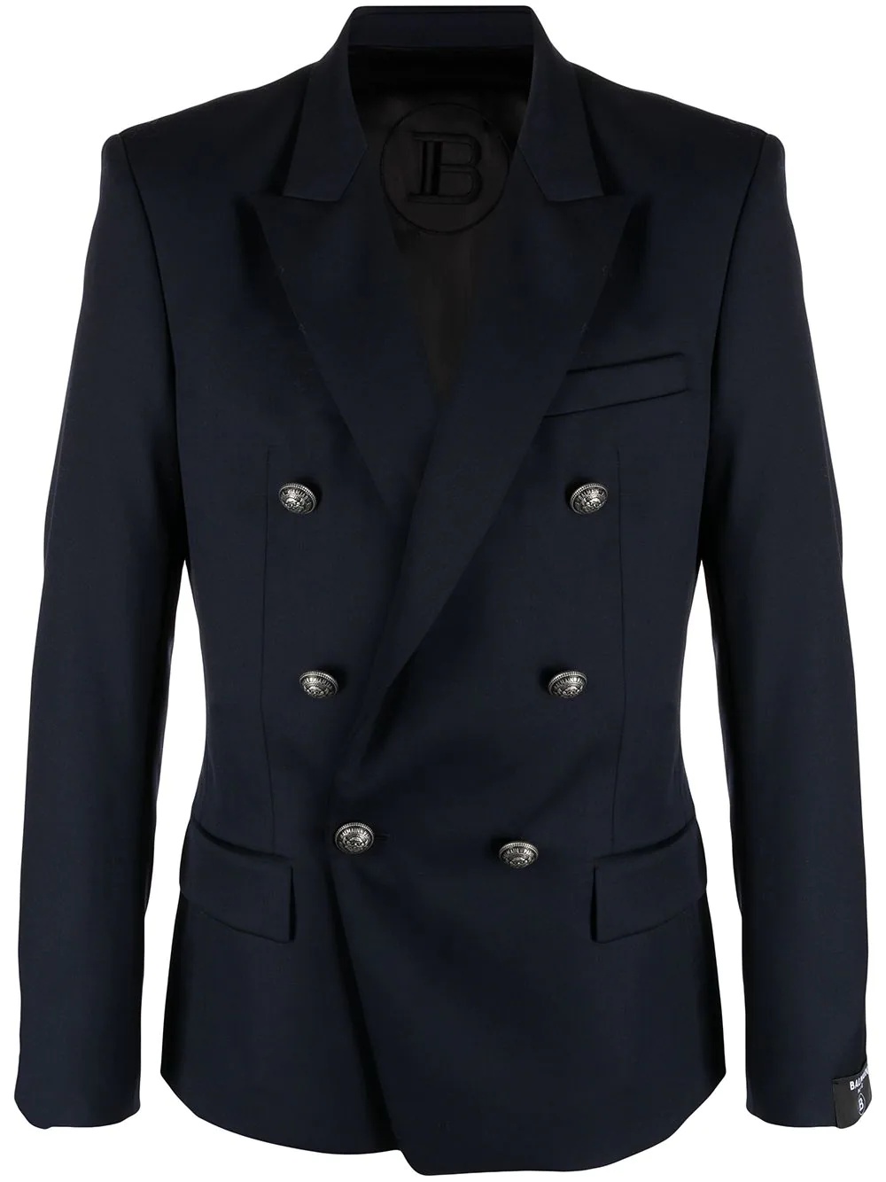 double-breasted wool blazer - 1