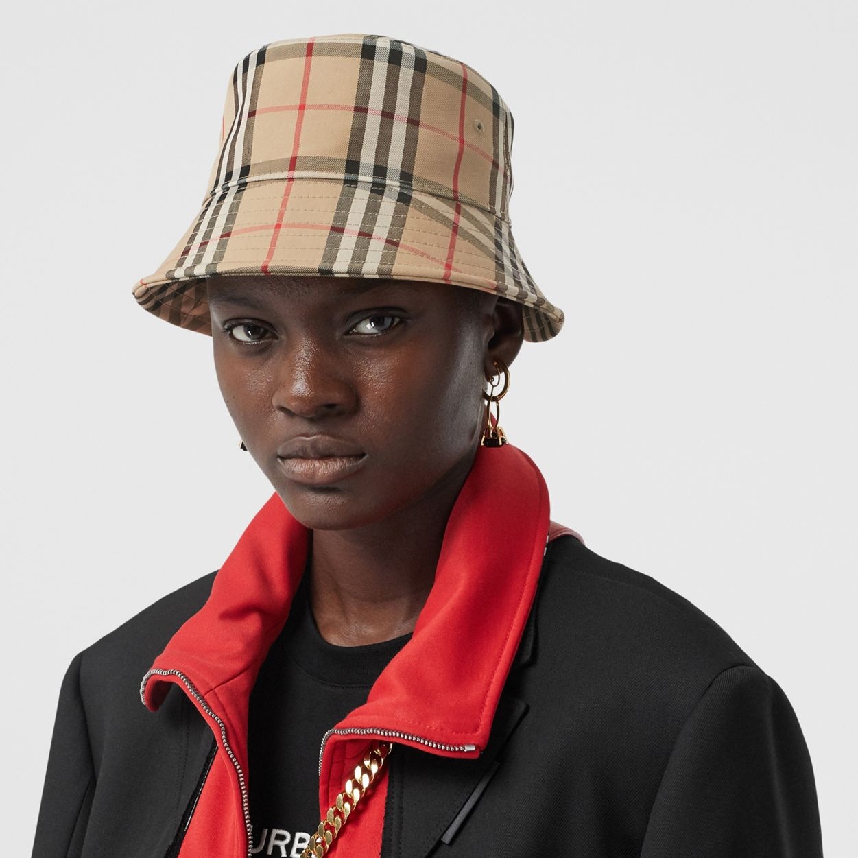 Burberry Vintage Check Technical Cotton Bucket Hat, burberry