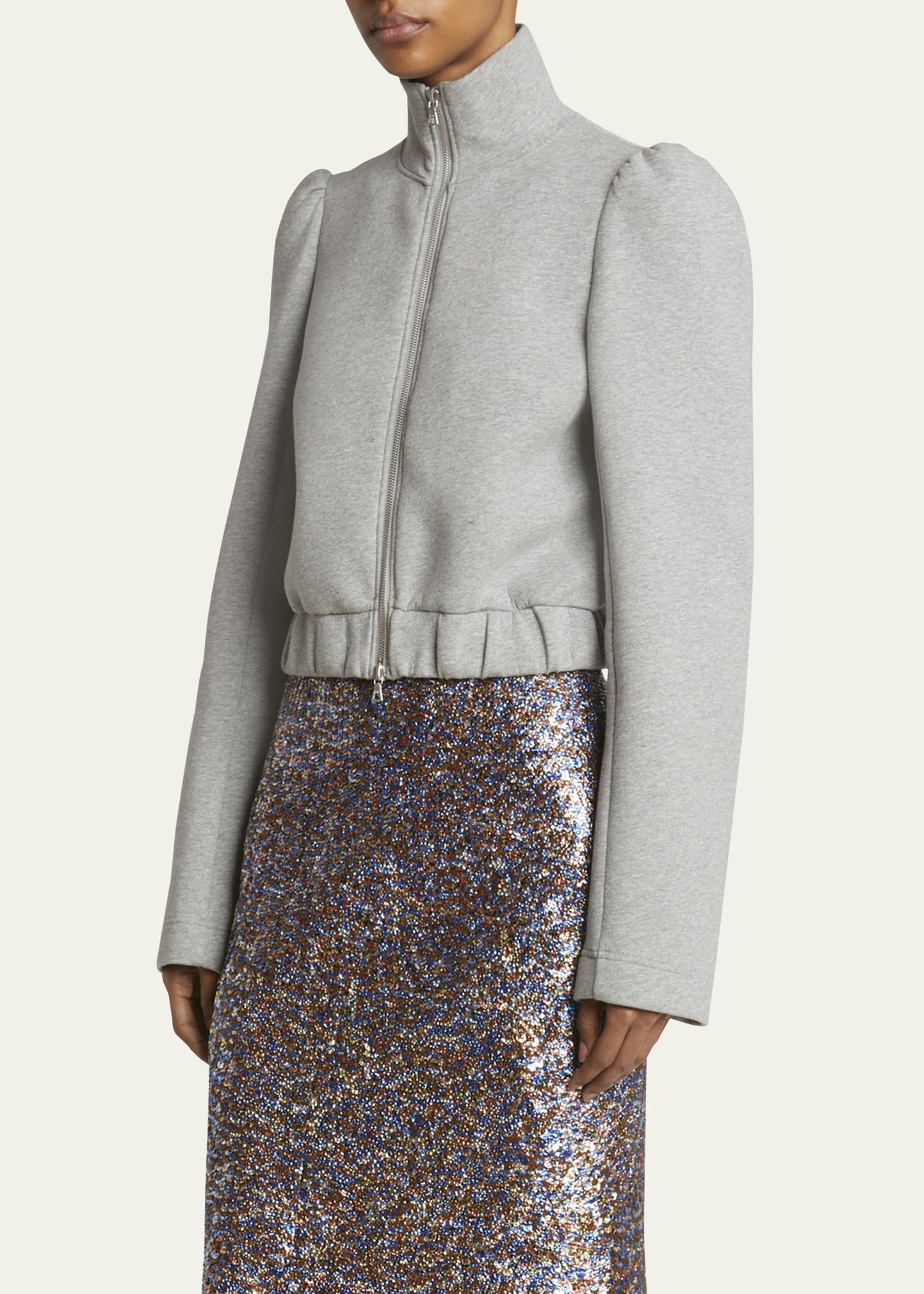 Huras Zip-Up Jacket with Elastic Hem - 4