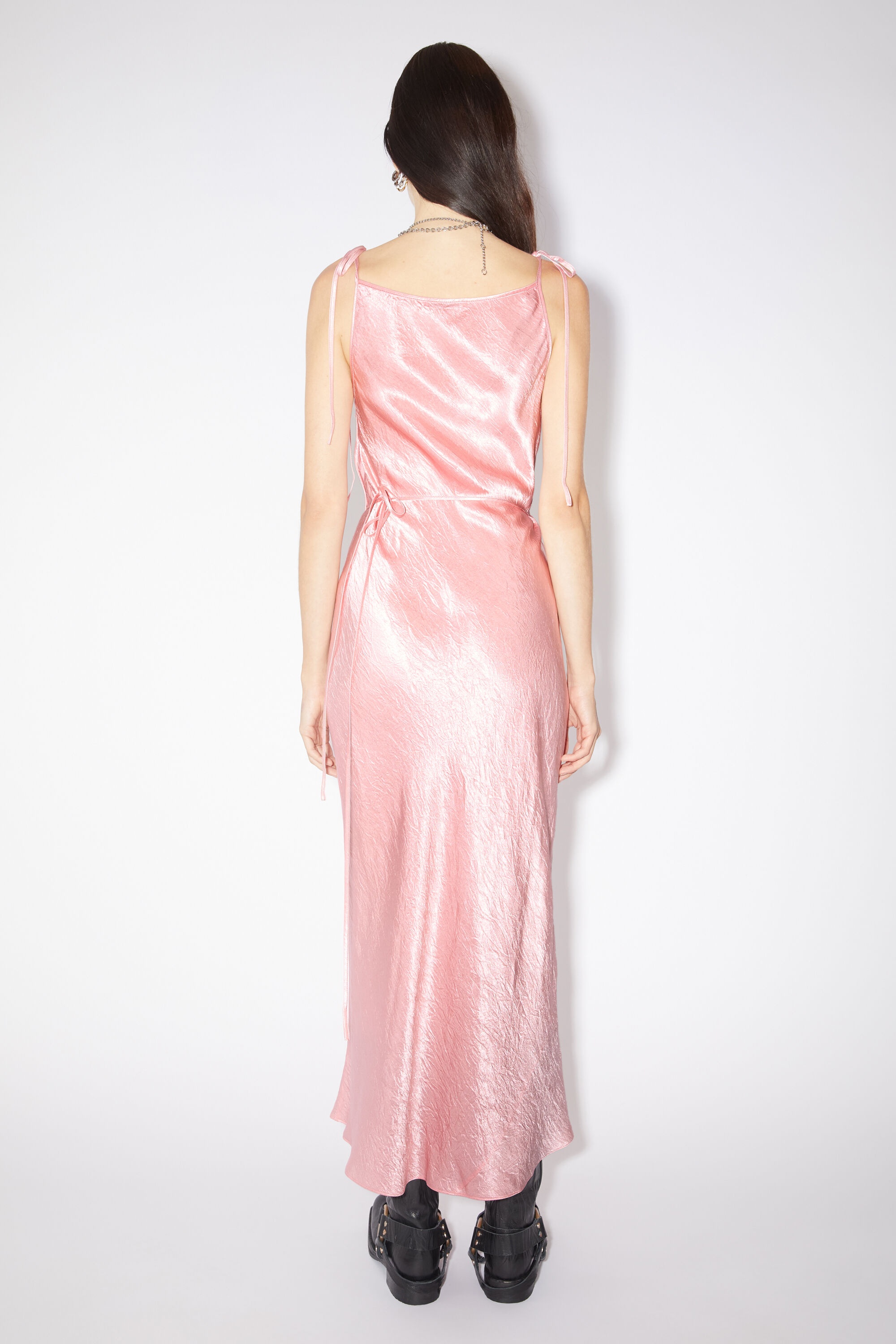 Satin bias cut dress - Fresh pink - 3