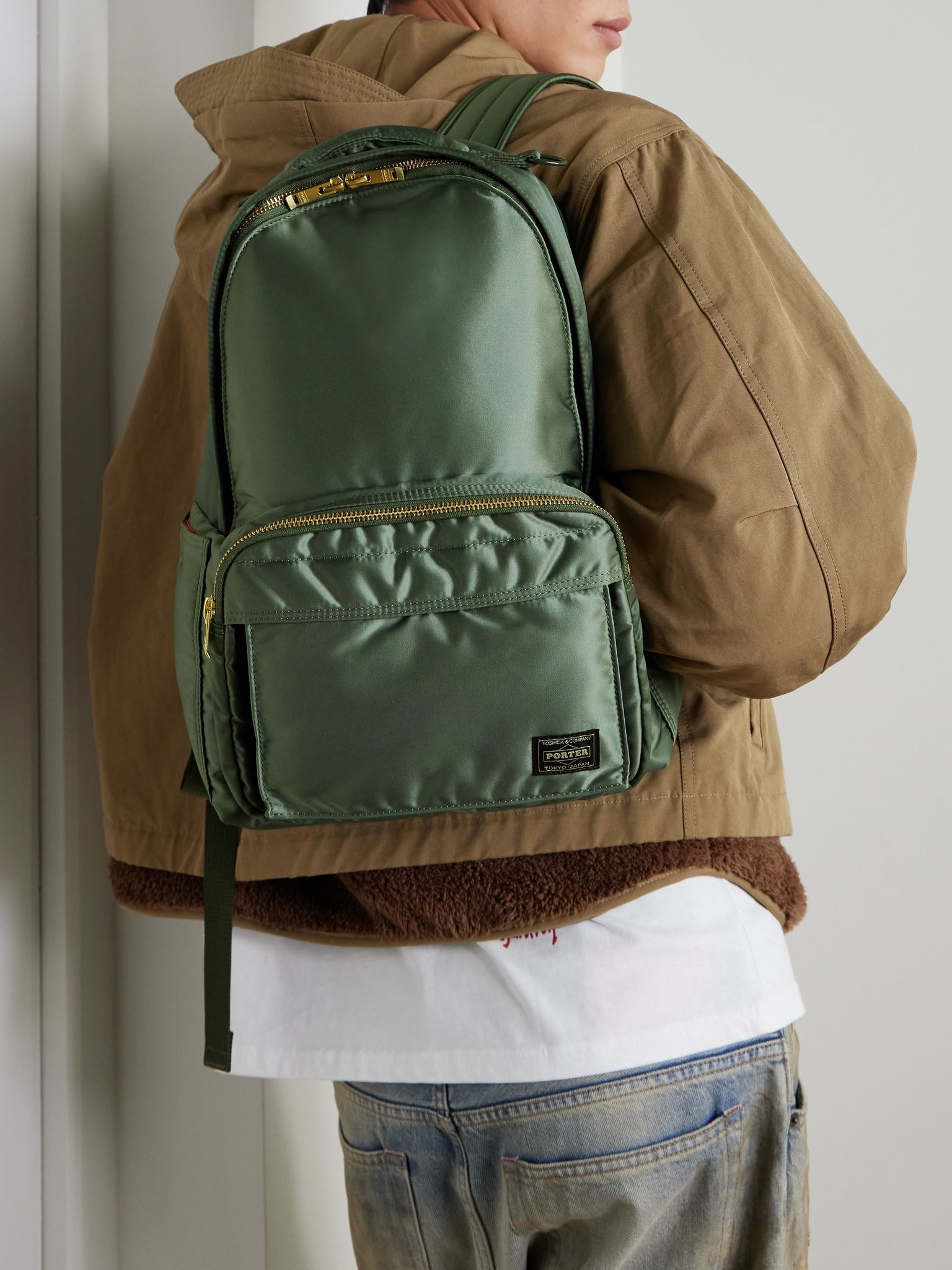 Daypack Nylon-Twill Backpack Green - 2