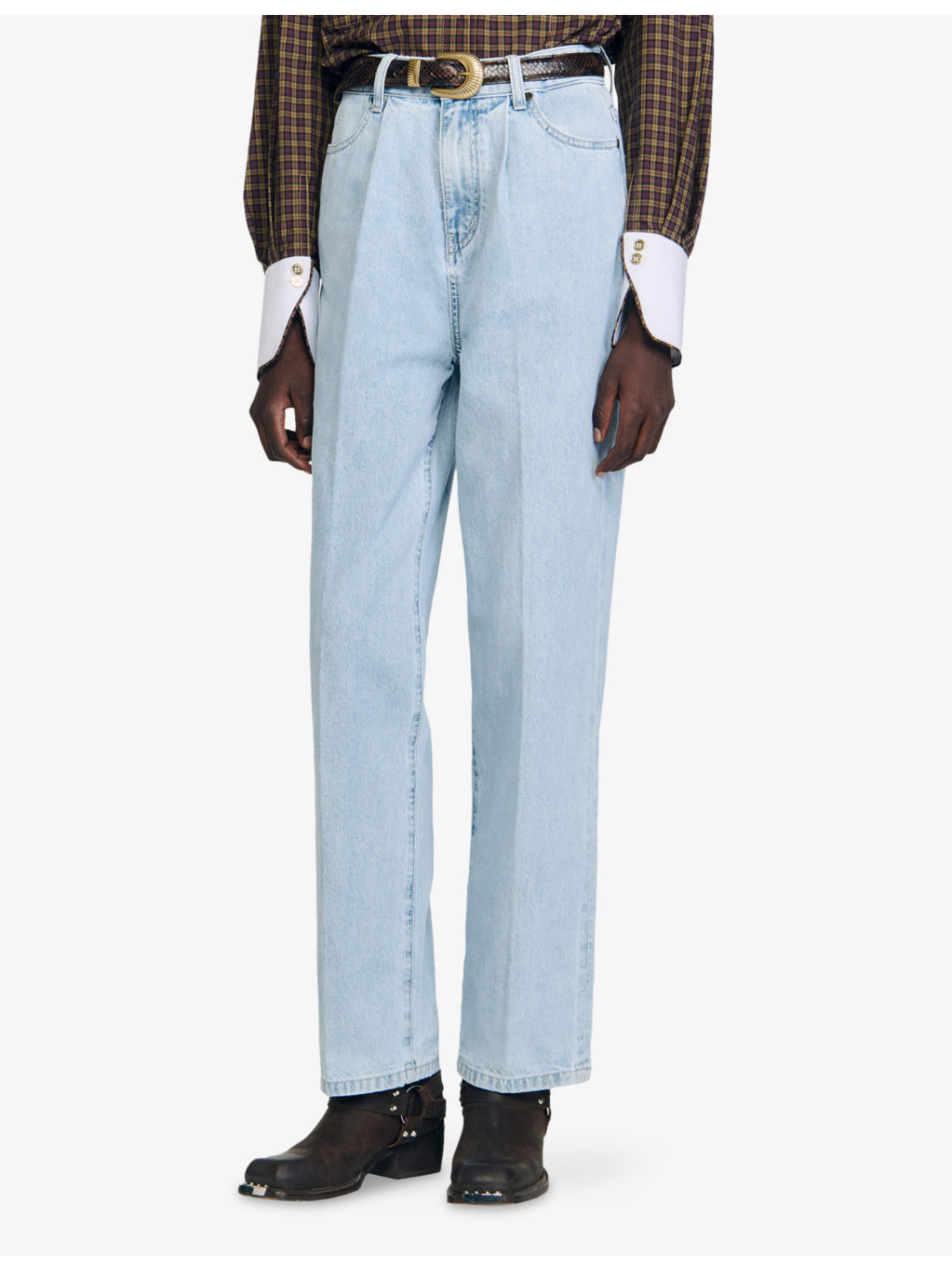 Straight-Leg Faded-Wash Denim Jeans - 3