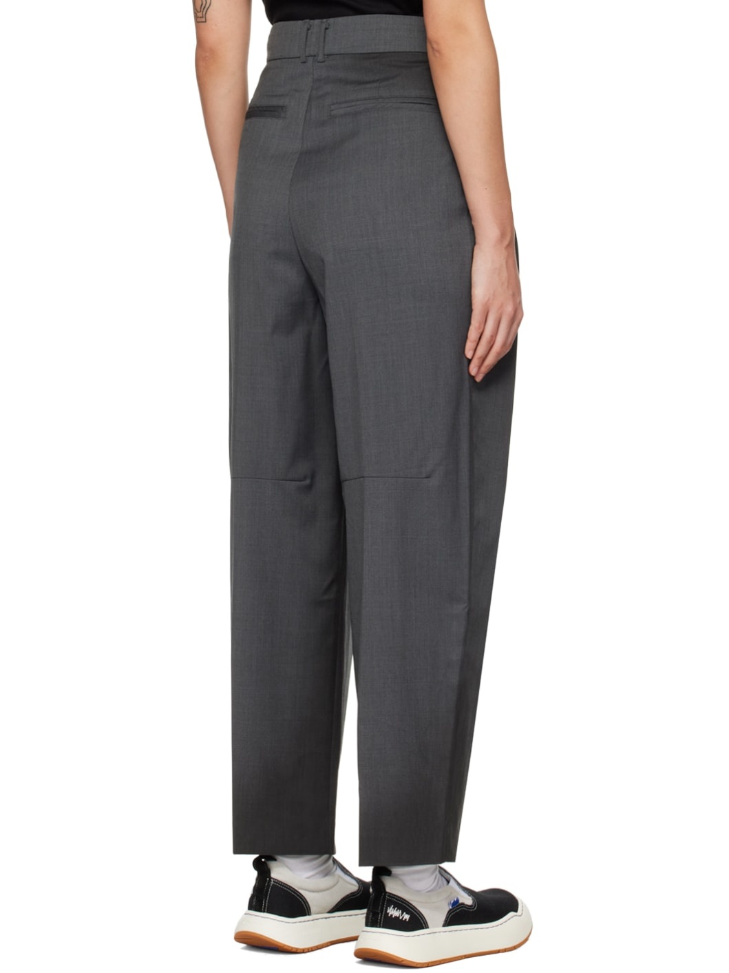Gray Pleated Trousers - 3