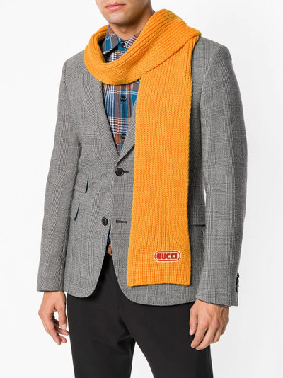 GUCCI wool scarf with Gucci patch outlook