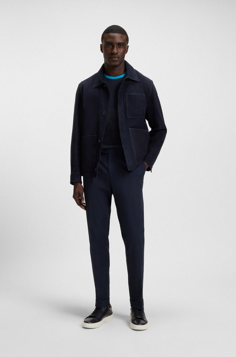 BOSS SLIM-FIT SHIRT IN DOBBY COTTON WITH CONTRAST TRIMS outlook