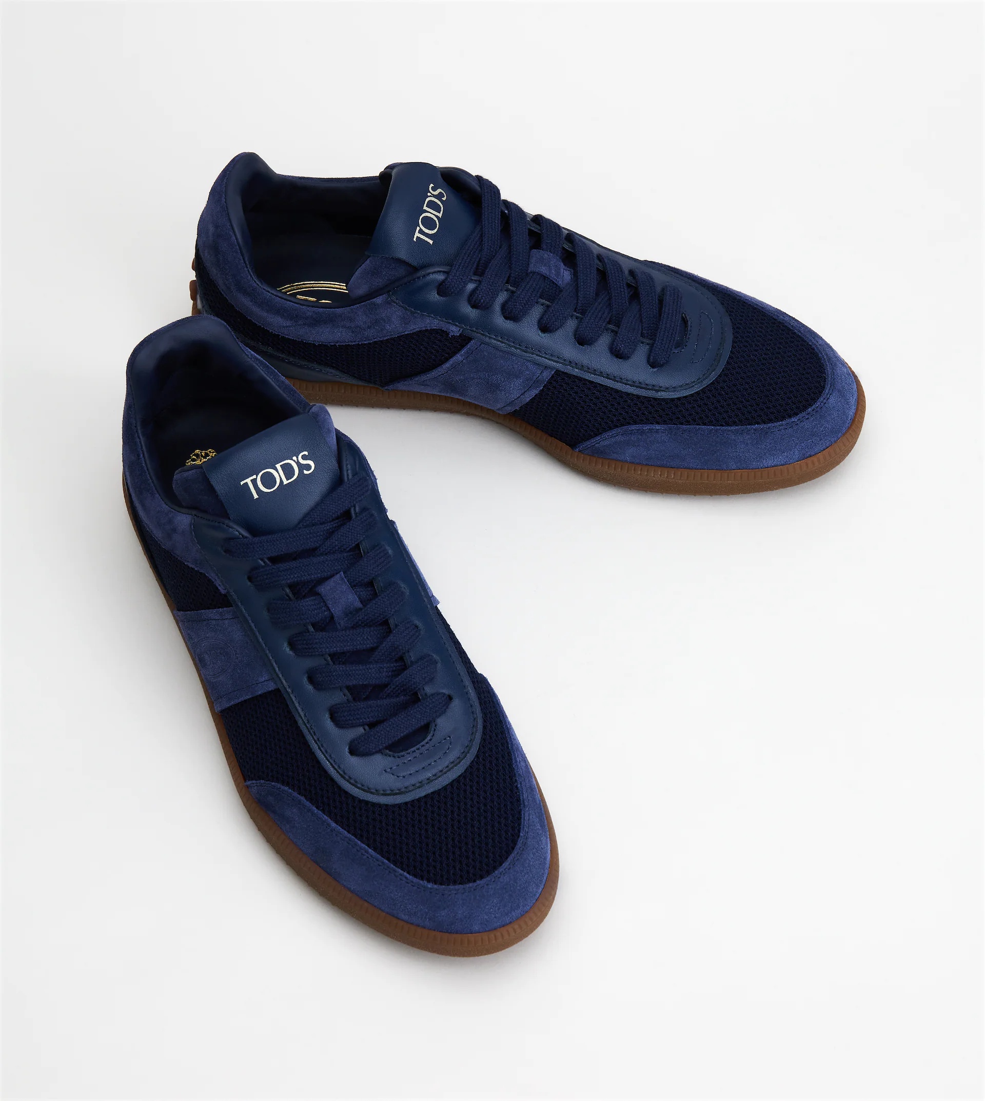 TOD'S TABS SNEAKERS IN SUEDE AND TECHNICAL FABRIC - BLUE - 4