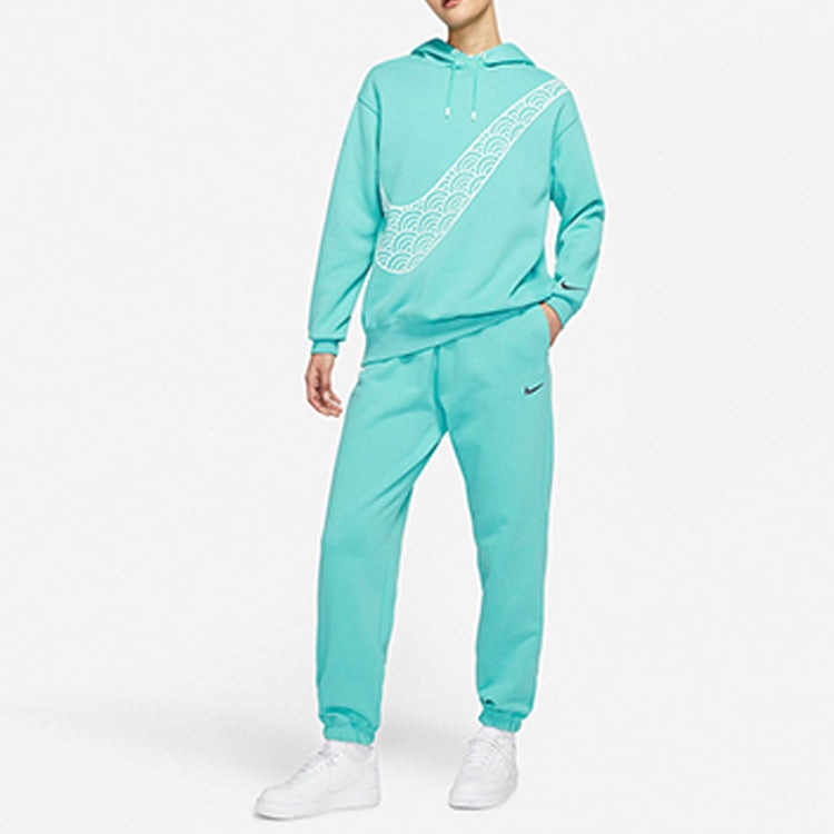 (WMNS) Nike CNY New Year's Edition Hoodie Fleece Loose Knit Sports Blue Green DQ5368-392 - 3