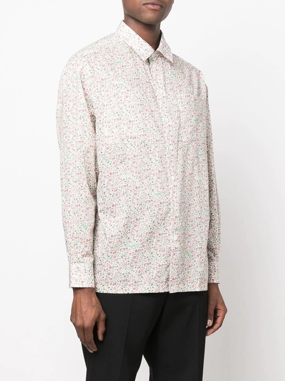 floral-print cotton shirt - 3