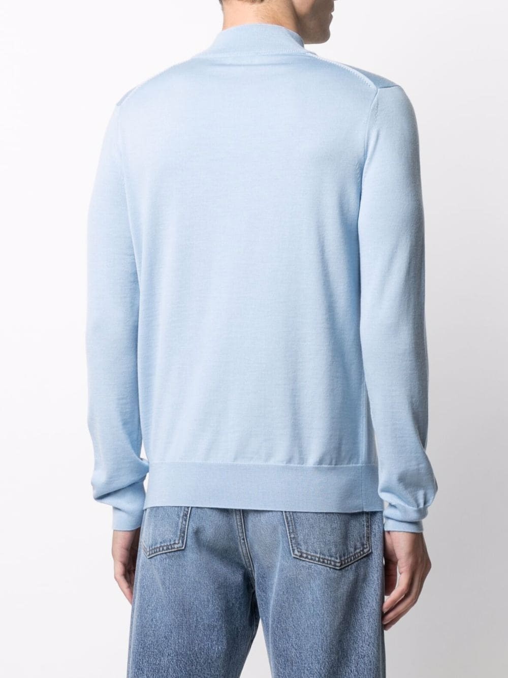 mock neck ribbed-knit jumper - 4