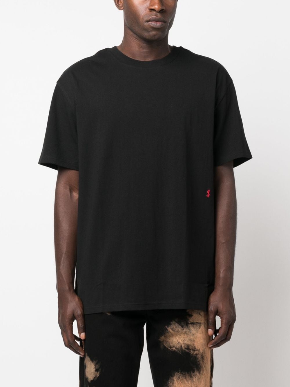 logo-embroidered cotton T-shirt - 3